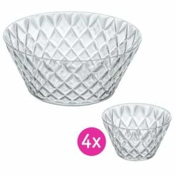 Best Pirce 😉 Koziol CRYSTAL Salatschüssel-Set - Salatschale 3,5 L Mit 4 Portionsschälchen - Crystal Clear ✔️
