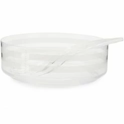 Buy 🧨 Riviera Maison Rivièra Maison ☀️ Summer Breeze Salatschüssel Mit Salatbesteck - Ø 29 Cm - Höhe 10 Cm - Transparent 🌟