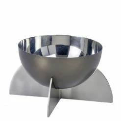 Coupon 🤩 Lambert Alta Tiefe Schale - Ø 25 Cm - Höhe 12 Cm - Matt Silber-dunkelbronze 😀