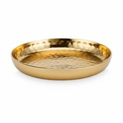 Discount ✨ VTwonen Metal Plate Dekoteller - Ø 12 Cm - Höhe 1,5 Cm - Goldfarben 🎉