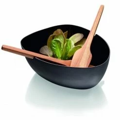 Promo 👏 Philippi Boat Salatschale Mit Besteck - 20x27 Cm - Höhe 9,5 Cm - Schwarz/natur 🔔 -Rosendahl-Shop unnamed file 1142