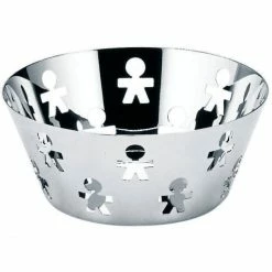 New ⌛ Alessi AKK04 GIROTONDO SCHALE - Ø 20,5 Cm - H 8,8 Cm - Silber 👏