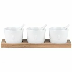 New 😀 Räder DINING Schalen-Set 7-teilig - Dreierlei Herz - 21,5x7x5x5 Cm - Weiß/braun 👍