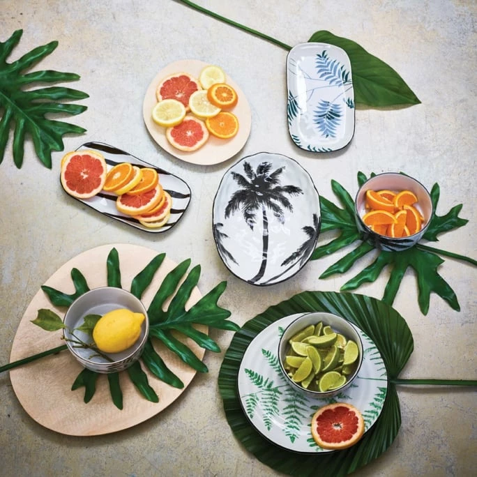 New 🧨 HK Living Bold & Basic Ceramics Palms Porzellan-Schüssel - Ø 14,5 Cm - Höhe 6 Cm - White/black ✨ 4 New 🧨 HK Living Bold & Basic Ceramics Palms Porzellan-Schüssel - Ø 14,5 Cm - Höhe 6 Cm - White/black ✨ - Image 2