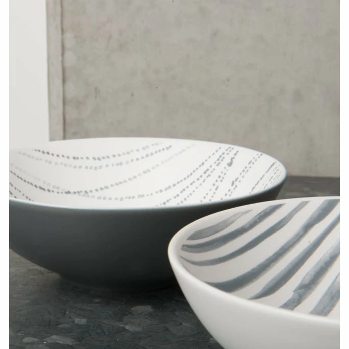 Buy ⌛ Urban Nature Culture Ruka Dot Stripe Schüssel - Ø13 Cm - Höhe 4 Cm - White-grey 👍 4 Buy ⌛ Urban Nature Culture Ruka Dot Stripe Schüssel - Ø13 Cm - Höhe 4 Cm - White-grey 👍 - Image 2