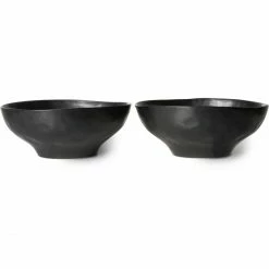 Best Sale 😀 HK Living Bold & Basic Ceramics Porzellan-Schüssel 2er-Set - 2er-Set: Large - Ø 17 Cm - 17x17x6,8 Cm - Black 🔔 -Rosendahl-Shop unnamed file 2171