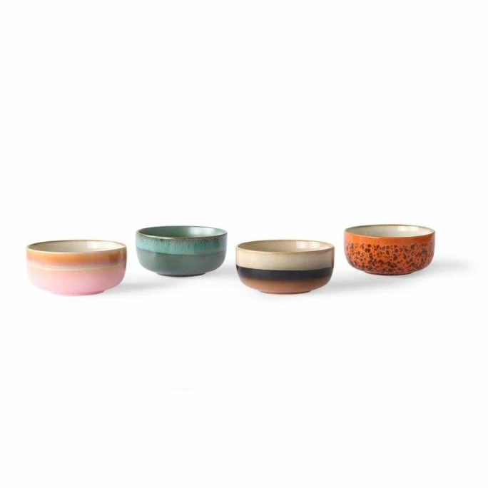 Brand new 🎁 HK Living 70's Ceramic Dessertschale 4er-Set - ø 12,5 Cm - Höhe 6 Cm - 4-teilig - Multicolour 💯 4 Brand new 🎁 HK Living 70's Ceramic Dessertschale 4er-Set - ø 12,5 Cm - Höhe 6 Cm - 4-teilig - Multicolour 💯 - Image 2