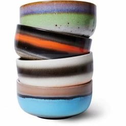 Rosendahl-Shop 11 Deals 🤩 HK Living 70's Ceramic Dessertschale 4er-Set - 4er-Set: 400 Ml - Ø 12,5 Cm - 12,5x12,5x6 Cm - Multicolour 👍