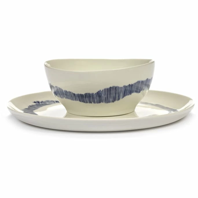 Brand new 😀 Serax Feast By Ottolenghi Schüssel 4er Set - 4 Schüsseln à ø 16 Cm - Höhe 7,5 Cm - Weiß Swirl-stripes Blau 😀 6 Brand new 😀 Serax Feast By Ottolenghi Schüssel 4er Set - 4 Schüsseln à ø 16 Cm - Höhe 7,5 Cm - Weiß Swirl-stripes Blau 😀 - Image 4