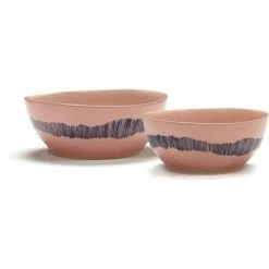 Deals 🔔 Serax Feast By Ottolenghi Schüssel 4er Set - 4 Schüsseln à ø 16 Cm - Höhe 7,5 Cm - Delicious Pink Swirl-stripes Blau 🌟 -Rosendahl-Shop unnamed file 537
