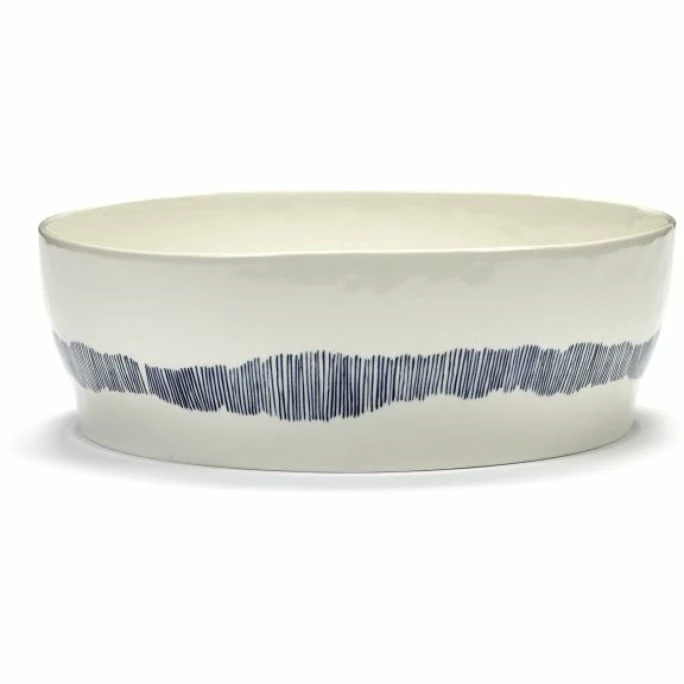 Hot Sale 💯 Serax Feast By Ottolenghi Salatschüssel - ø 28,5 Cm - Höhe 9,5 Cm - Weiß Swirl-stripes Blau 🤩 4 Hot Sale 💯 Serax Feast By Ottolenghi Salatschüssel - ø 28,5 Cm - Höhe 9,5 Cm - Weiß Swirl-stripes Blau 🤩 - Image 2