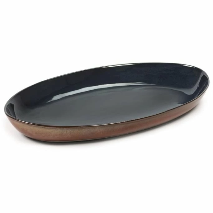 Deals 🌟 Serax Terres De Reves Servierschale Oval - 45x26,5 Cm - Höhe 6 Cm - Dunkelblau / Rost 😉 4 Deals 🌟 Serax Terres De Reves Servierschale Oval - 45x26,5 Cm - Höhe 6 Cm - Dunkelblau / Rost 😉 - Image 2